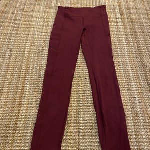 Lululemon Size 4 Maroon Speed Up Leggings